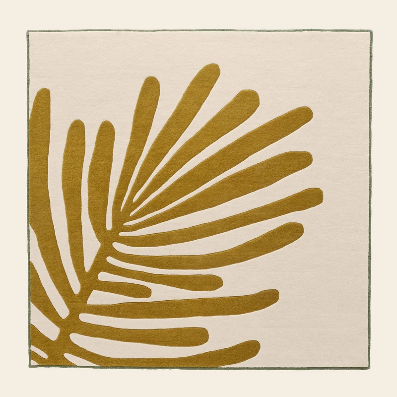 Tapis de sol TROPI ecru et moutarde