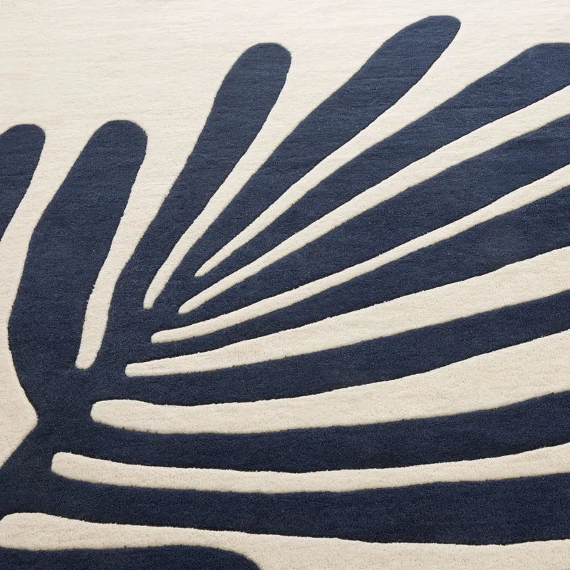 Tapis de sol TROPI ecru et indigo