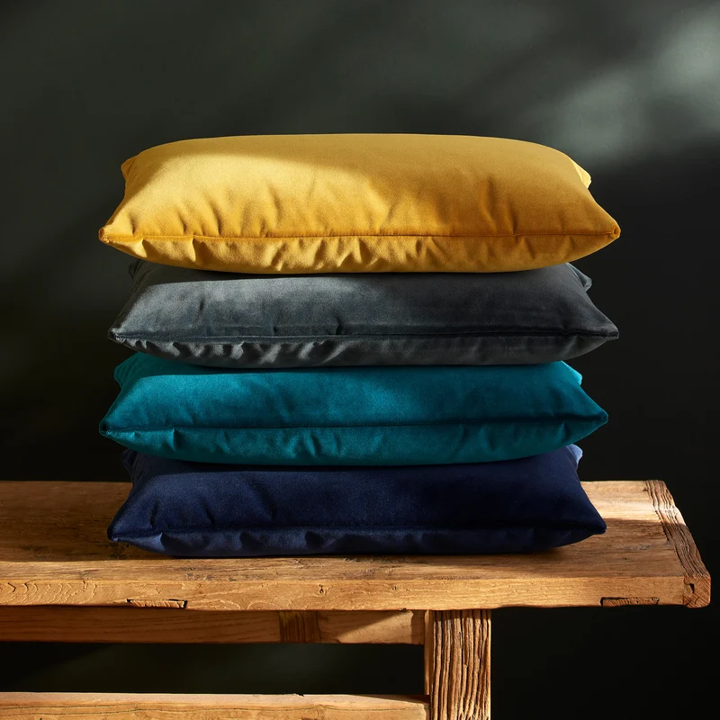 Housse de coussin MATIA bleu canard
