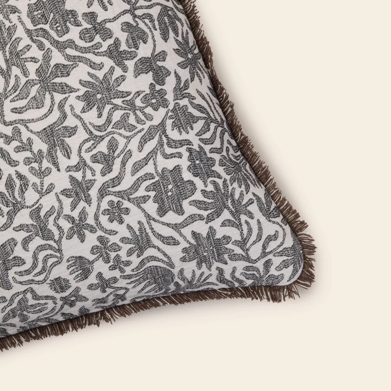Housse de coussin EDOLINE ivoire et anthracite