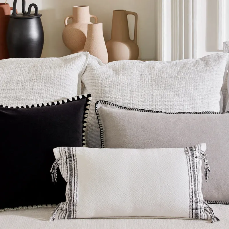 Housse de coussin PAVANI blanc et noir
