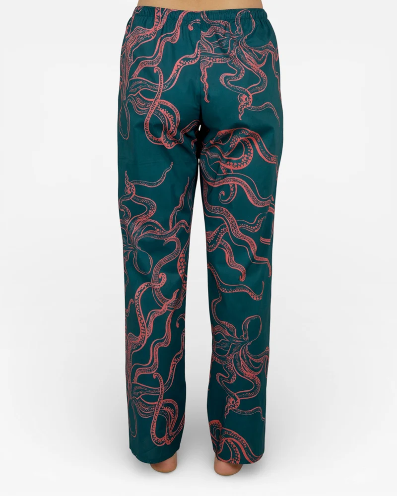 Women's Pyjamas – Octopus Pink in Green