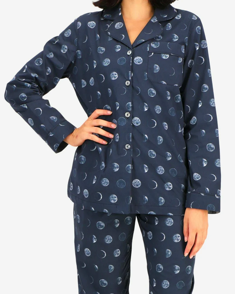 Women's Pyjamas – Moons in Deep Blue