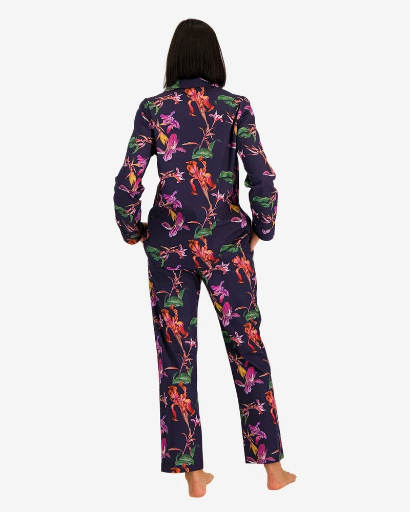 Women's Long Pyjamas Set - Iris Navy