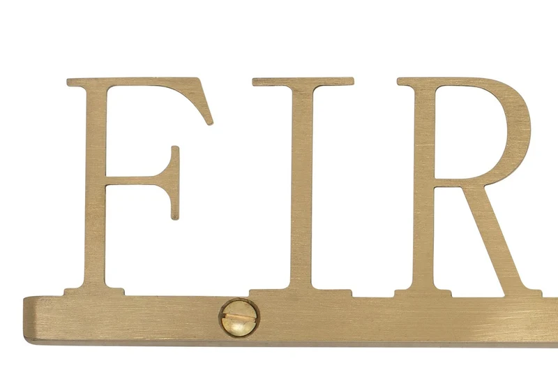 Casa Padrino Luxus Deko Objekt Gold 35,3 x 1,1 x H. 6 cm - Edelstahl Schriftzug Fire Hose in gebürsteter Goldoptik - Luxus Deko Accessoires