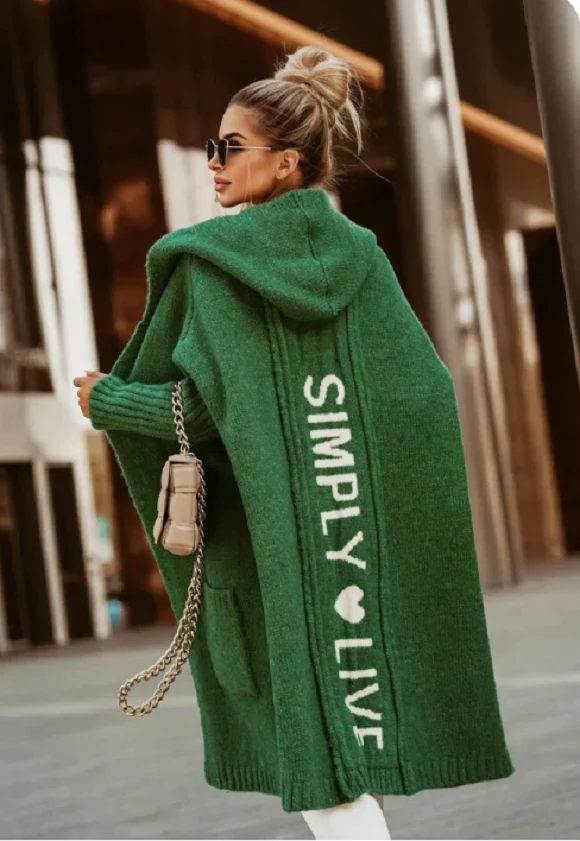 Damen Kapuzen-Cardigan aus Strick | Extra weich & warm mit 2 großen Taschen | Vielseitig für Alltag, Reise & Übergangszeit