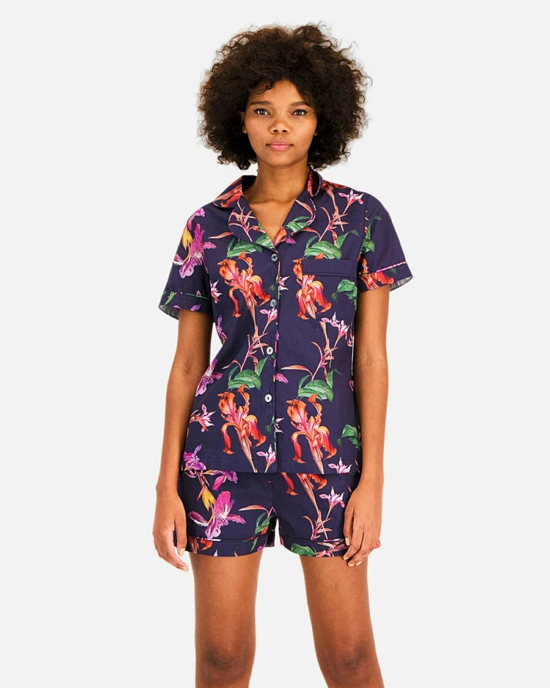 Women's short pyjamas set - Iris Navy