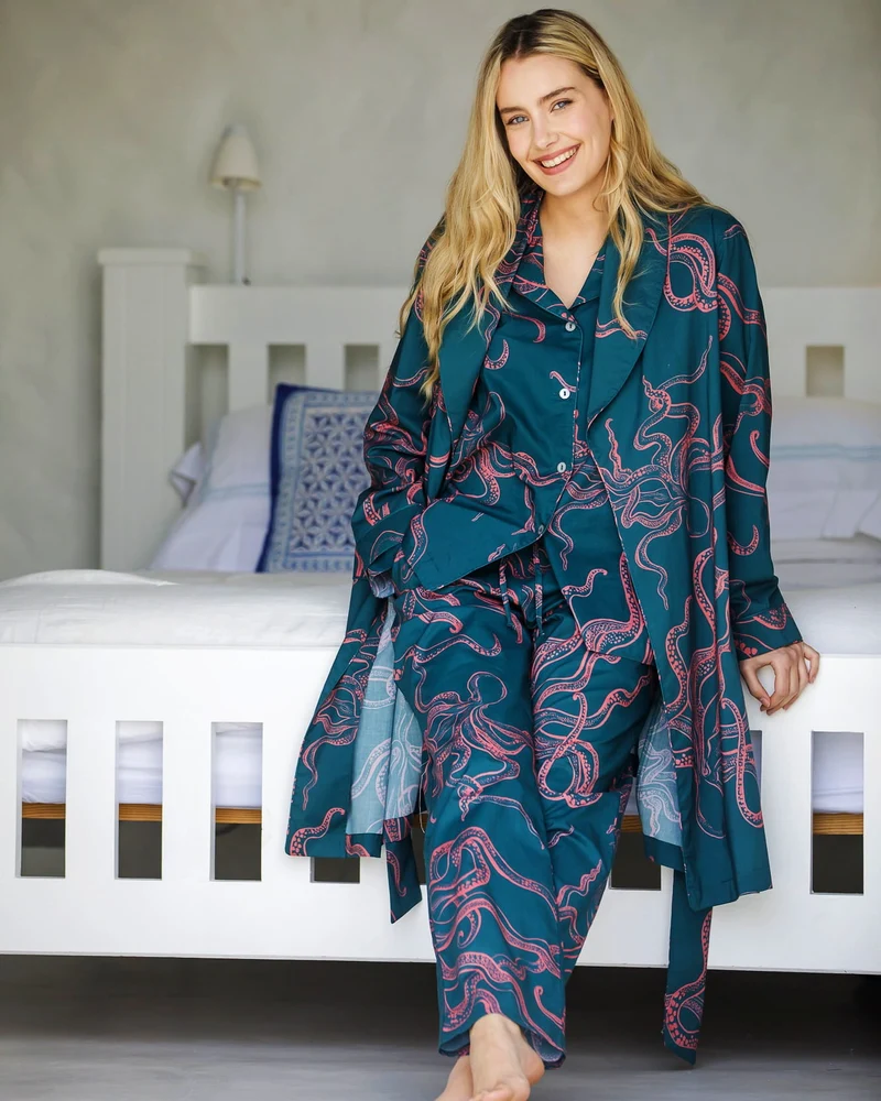 Women's Dressing Gown - Octopus Pink