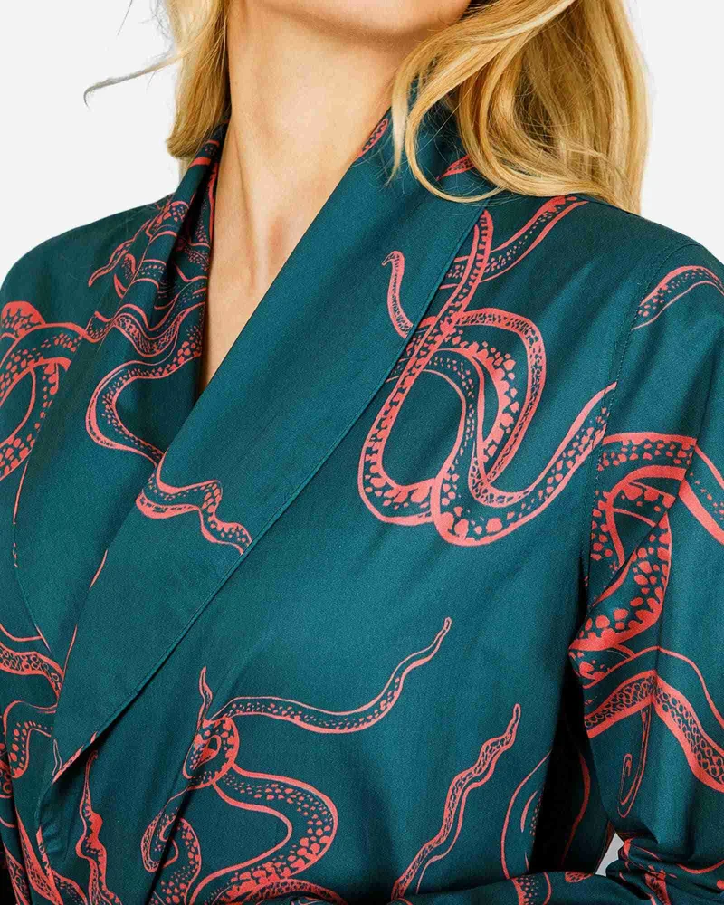 Women's Dressing Gown - Octopus Pink