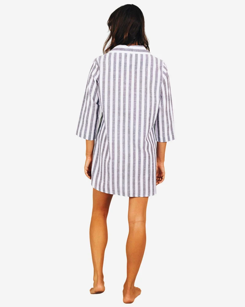 Women's Sleepshirt - Chambray Portofino Black