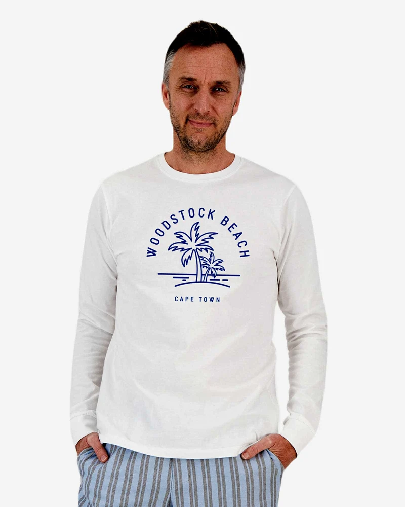 Men's Long Sleeve T-Shirt - Woodstock Beach