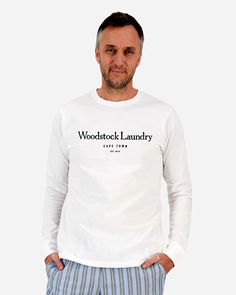 Men's Long Sleeve T-Shirt - Typo On White