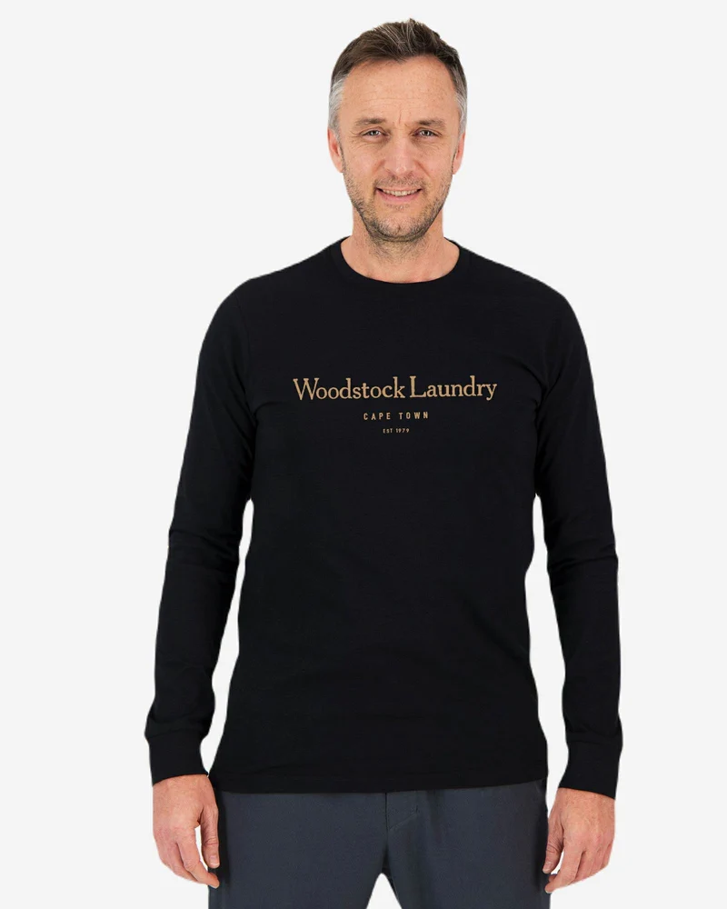 Men's LS T-Shirt - Typo On Black