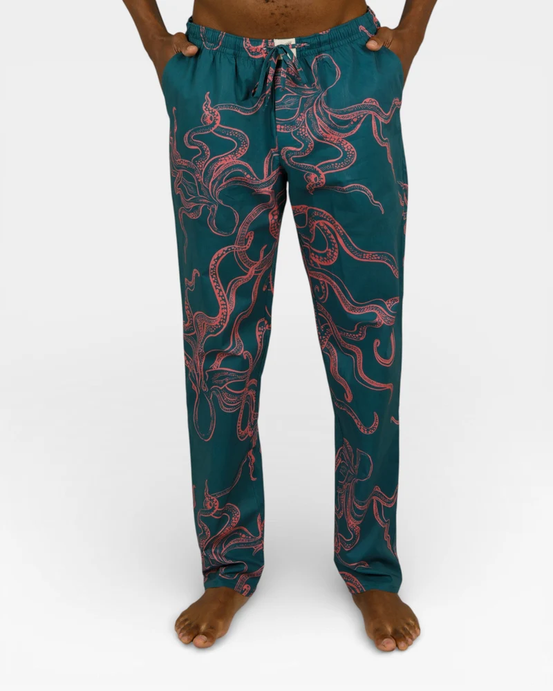 Men's pyjamas – Octopus Pink On Green
