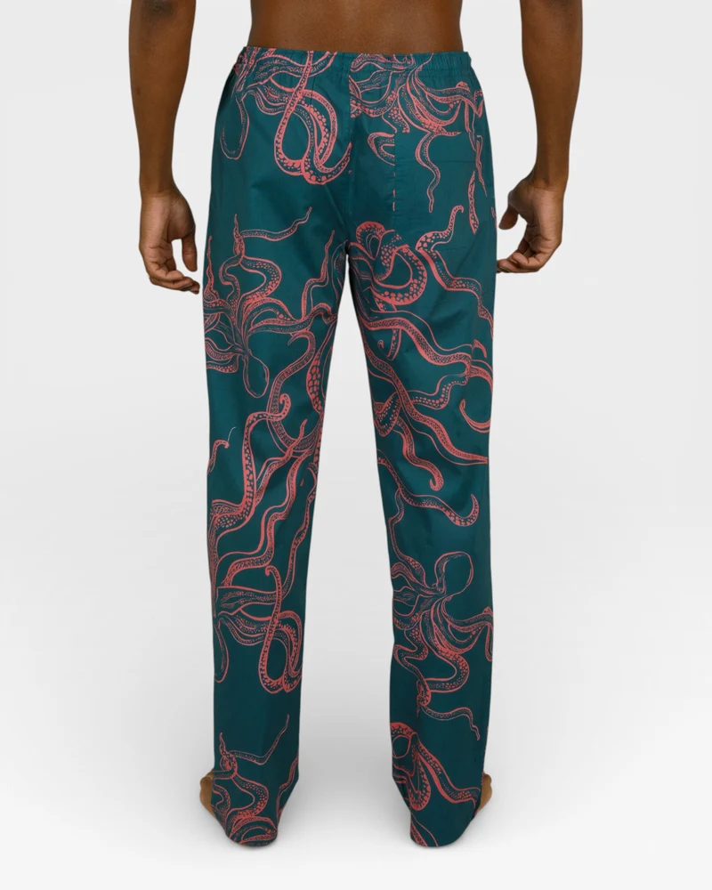 Men's pyjamas – Octopus Pink On Green