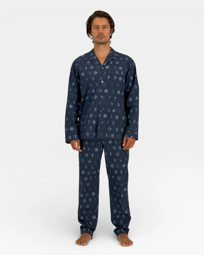 Men's pyjamas – Moons in Deep Blue