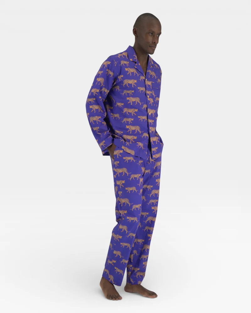 Men's Pyjamas – Blue Cheetah