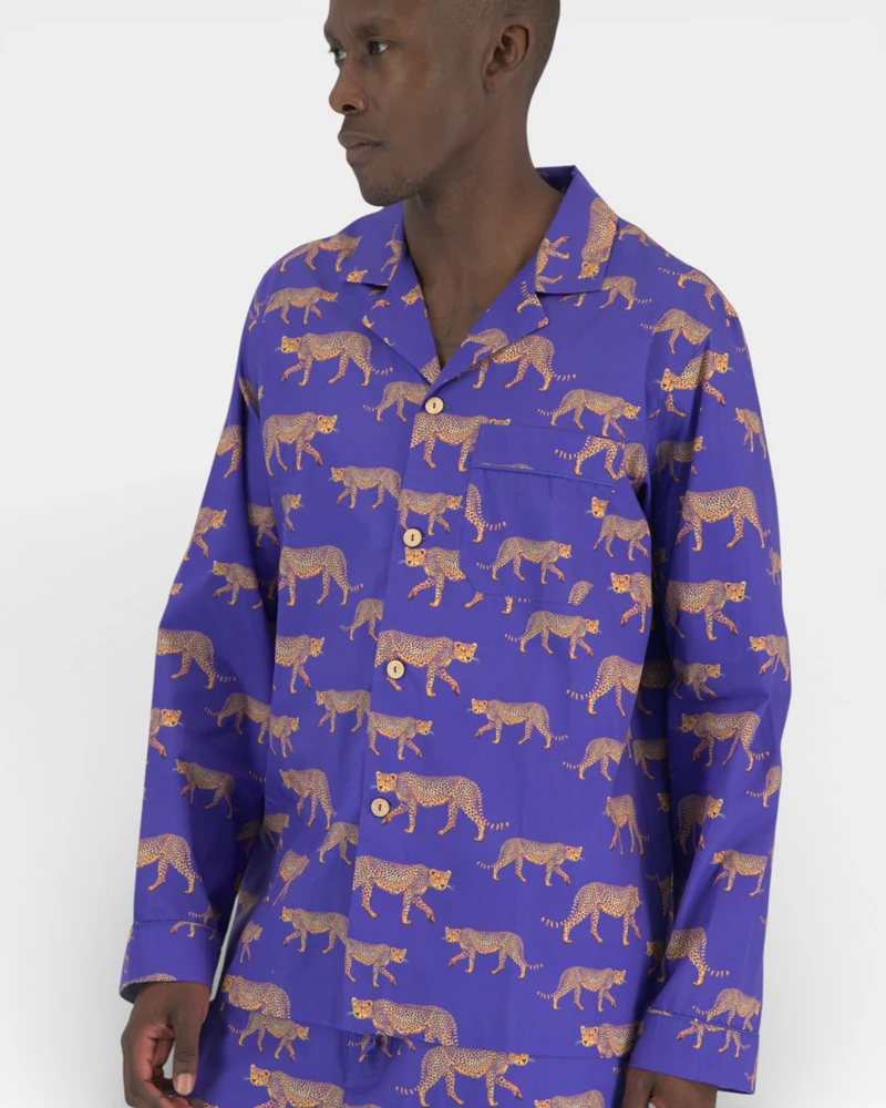 Men's Pyjamas – Blue Cheetah