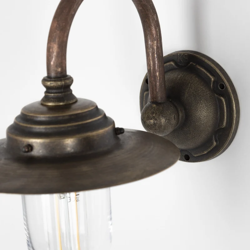 Casa Padrino Jugendstil Außenwandleuchte 22 x 33 x H. 28 cm - Bronze - Nostalgische Wetterfeste Außenleuchte
