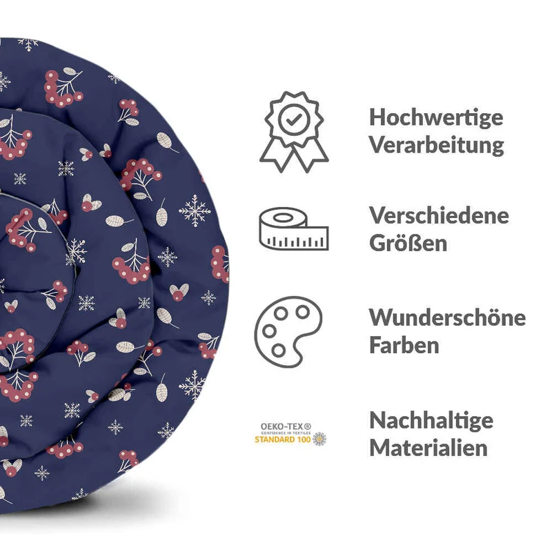Therapiedecken Bettwäschen Set Blau Johannisbeere