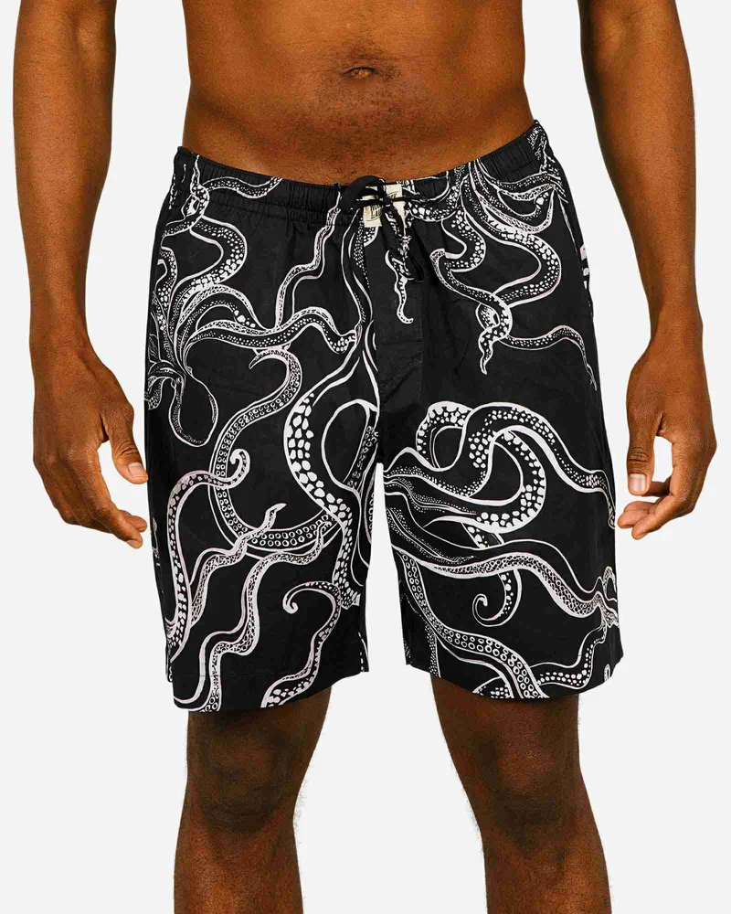 Men's Lounge Shorts - Octopus Black