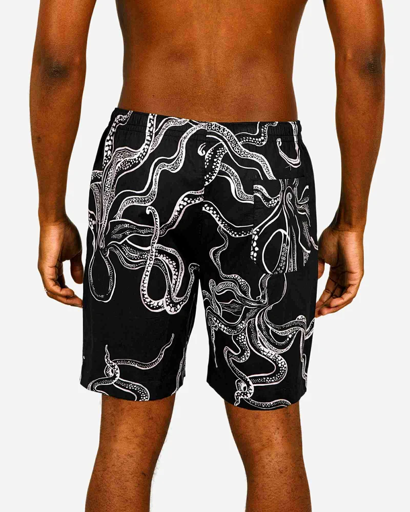 Men's Lounge Shorts - Octopus Black