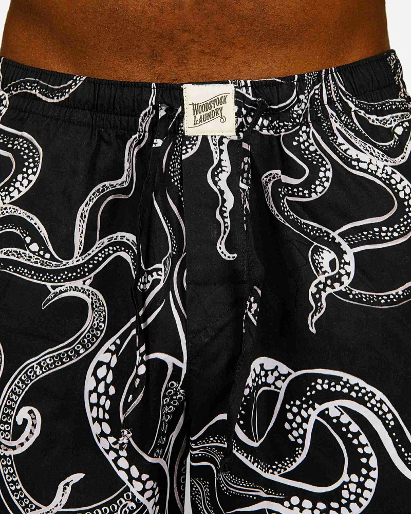 Men's Lounge Shorts - Octopus Black