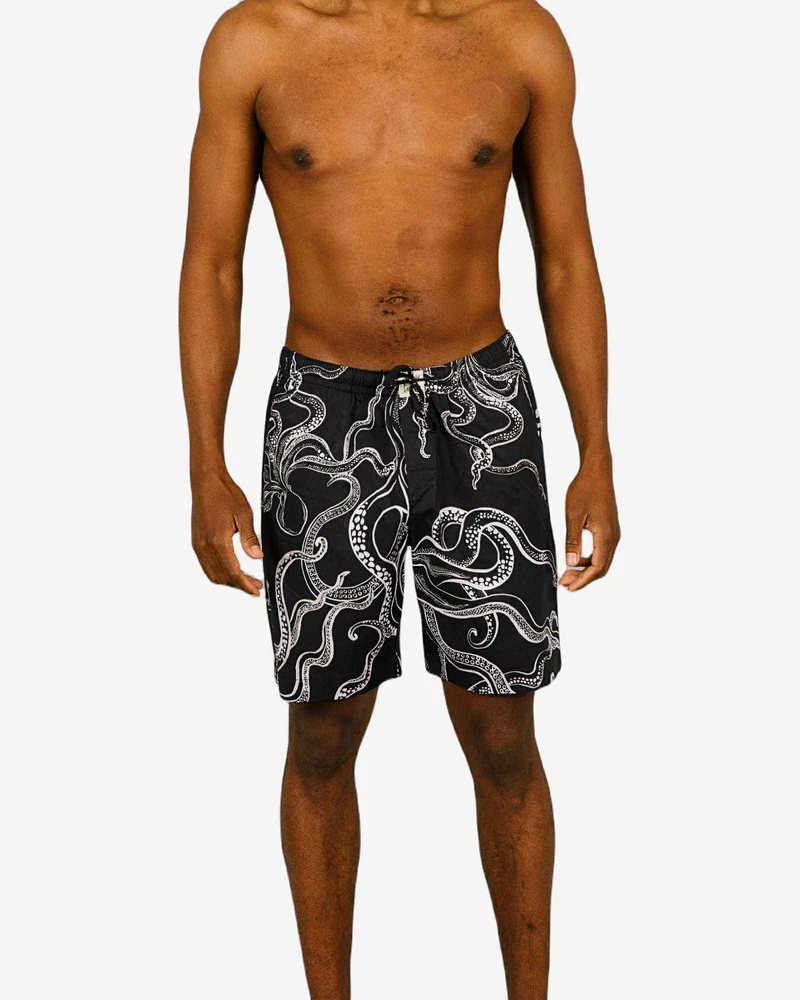Men's Lounge Shorts - Octopus Black