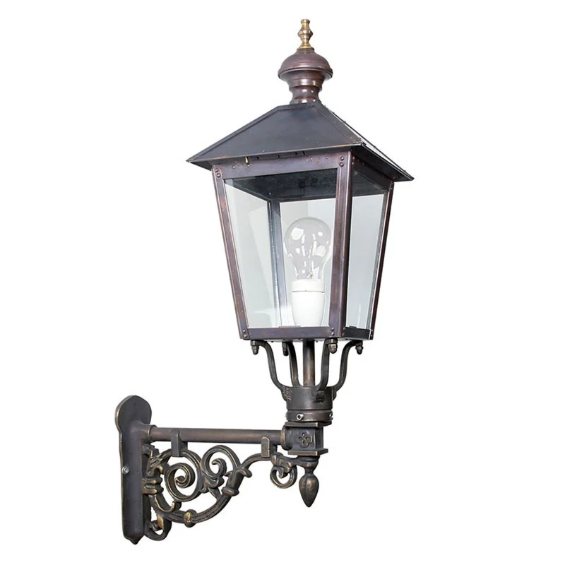 Casa Padrino Jugendstil Außenwandleuchte 31 x 61 x H. 90 cm - Bronze - Nostalgische Wetterfeste Außenleuchte