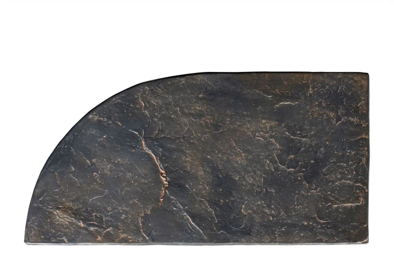 Casa Padrino Luxus Beistelltisch Braun 60 x 30 x H. 40,5 cm - Gerades skulpturales Tisch-Element aus Faserbeton in Schiefer-Optik - Luxus Möbel