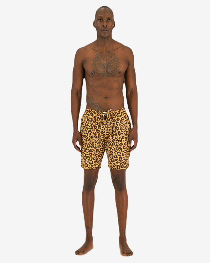 Men's Lounge Shorts - Leopard Skin