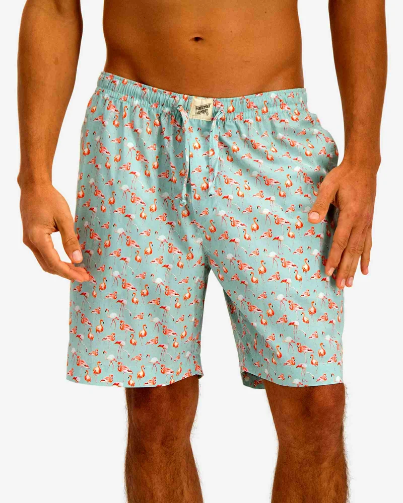 Men's Lounge Shorts - Flamingo Blue