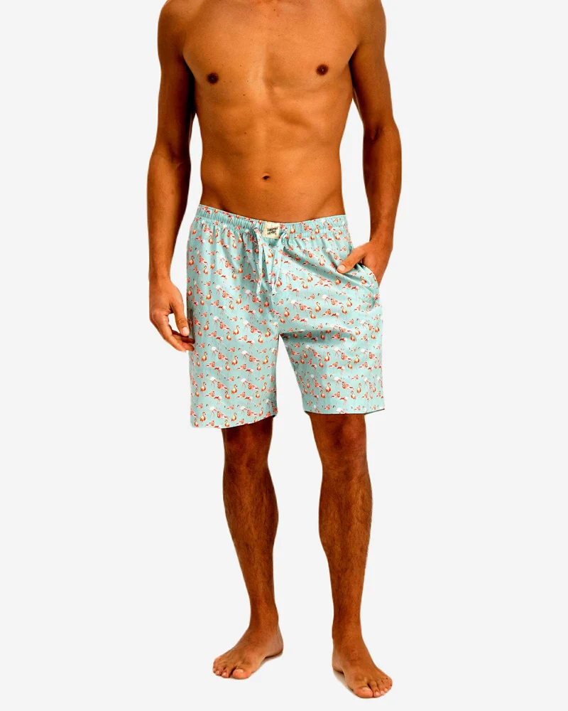 Men's Lounge Shorts - Flamingo Blue