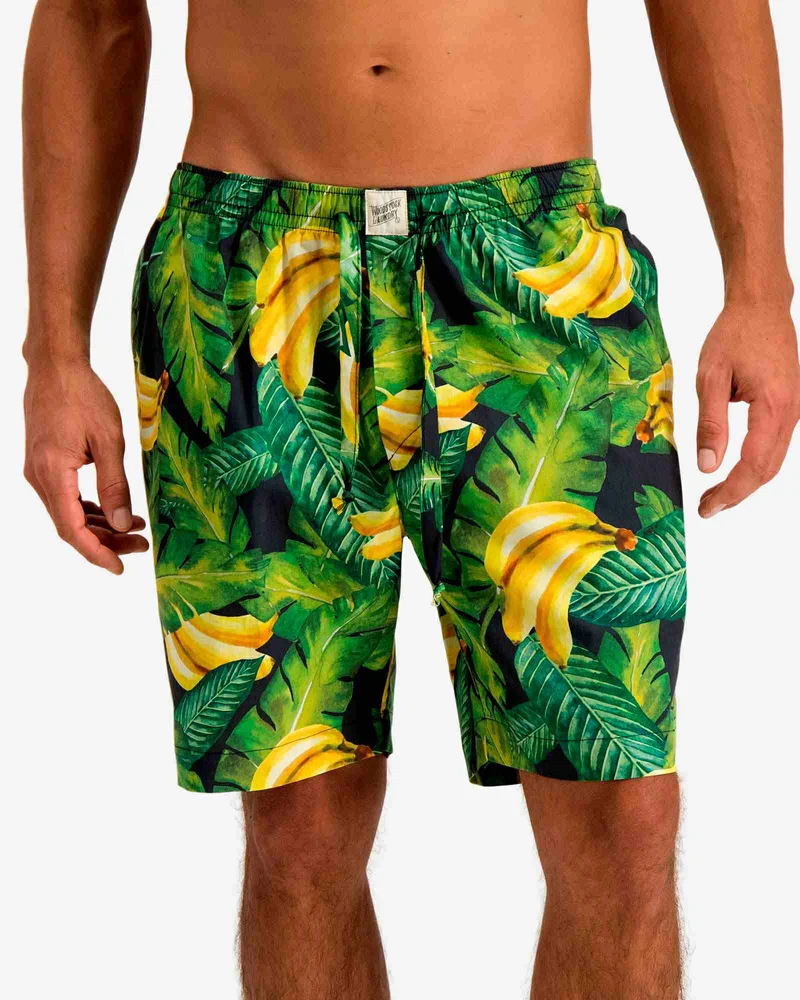Men's Green Shorts - Bananas On Leaves