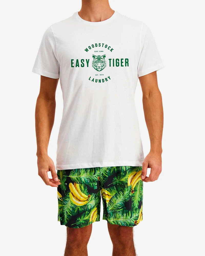Men's Green Shorts - Bananas On Leaves