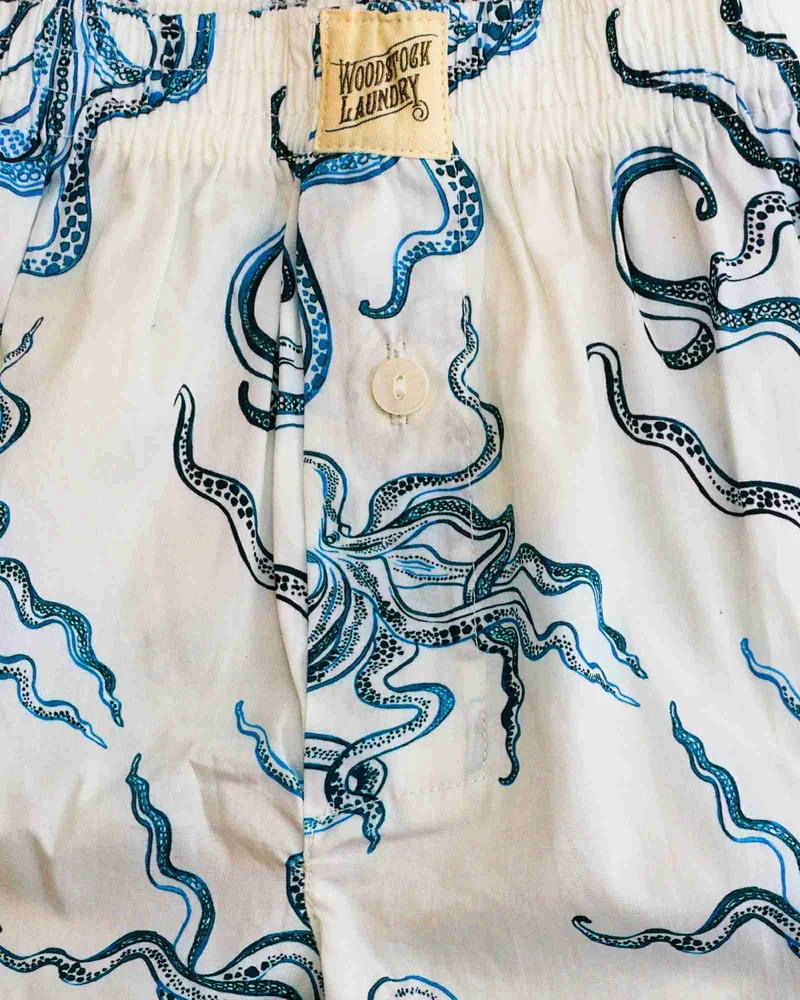 Men's Boxer Shorts - Octopus Indigo