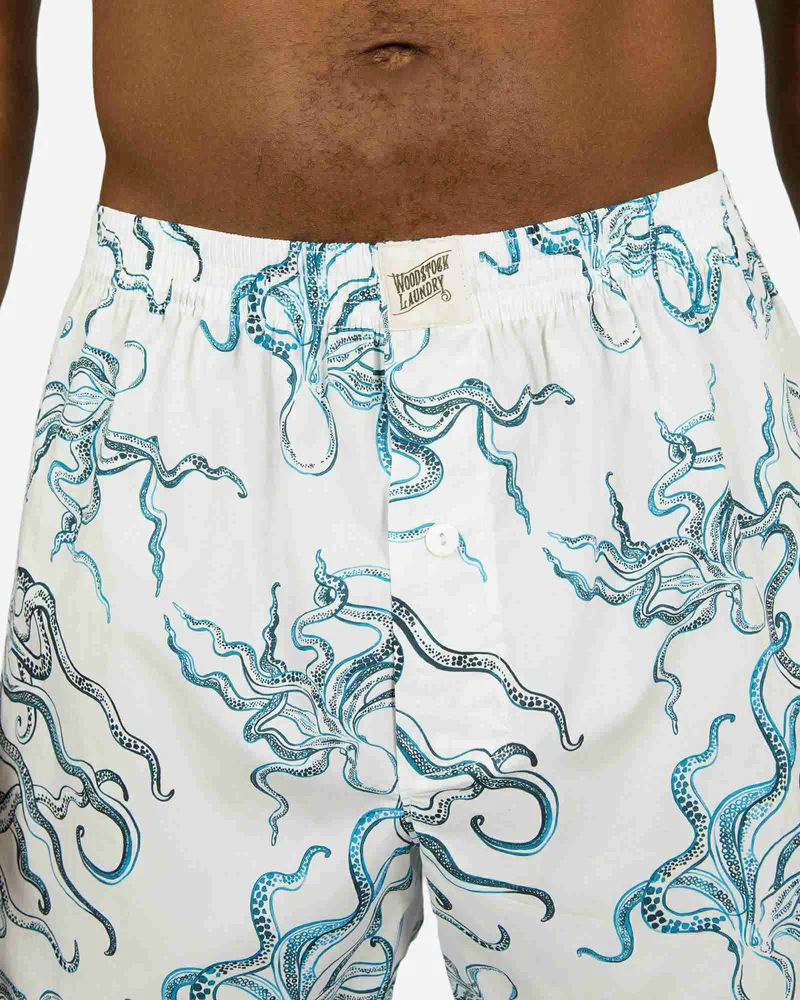 Men's Boxer Shorts - Octopus Indigo