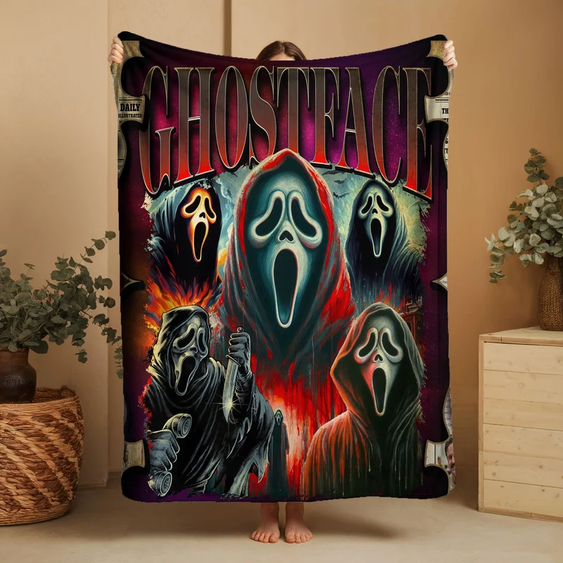 Horror Movie Blanket - Scream Blanket - Luxury Twin / Double Fleece Blanket