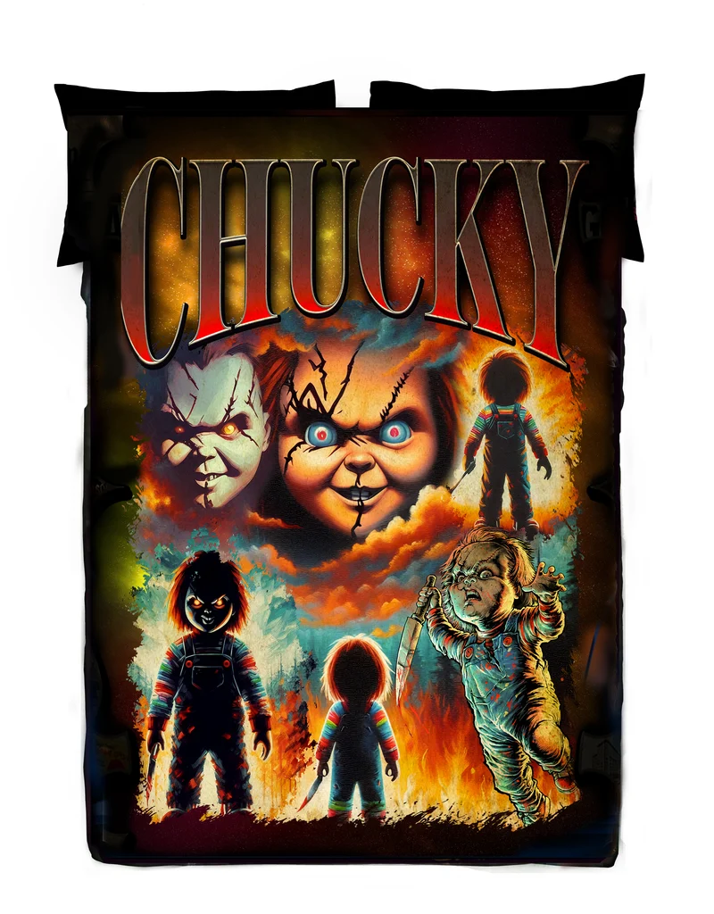 Horror Movie Blanket - Chucky Blanket - Luxury Twin / Double Fleece Blanket