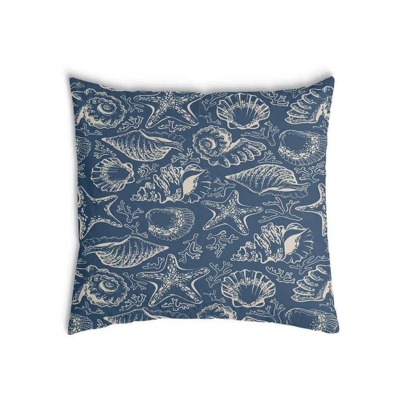 Gesundheitskissen Blau mit Muscheln