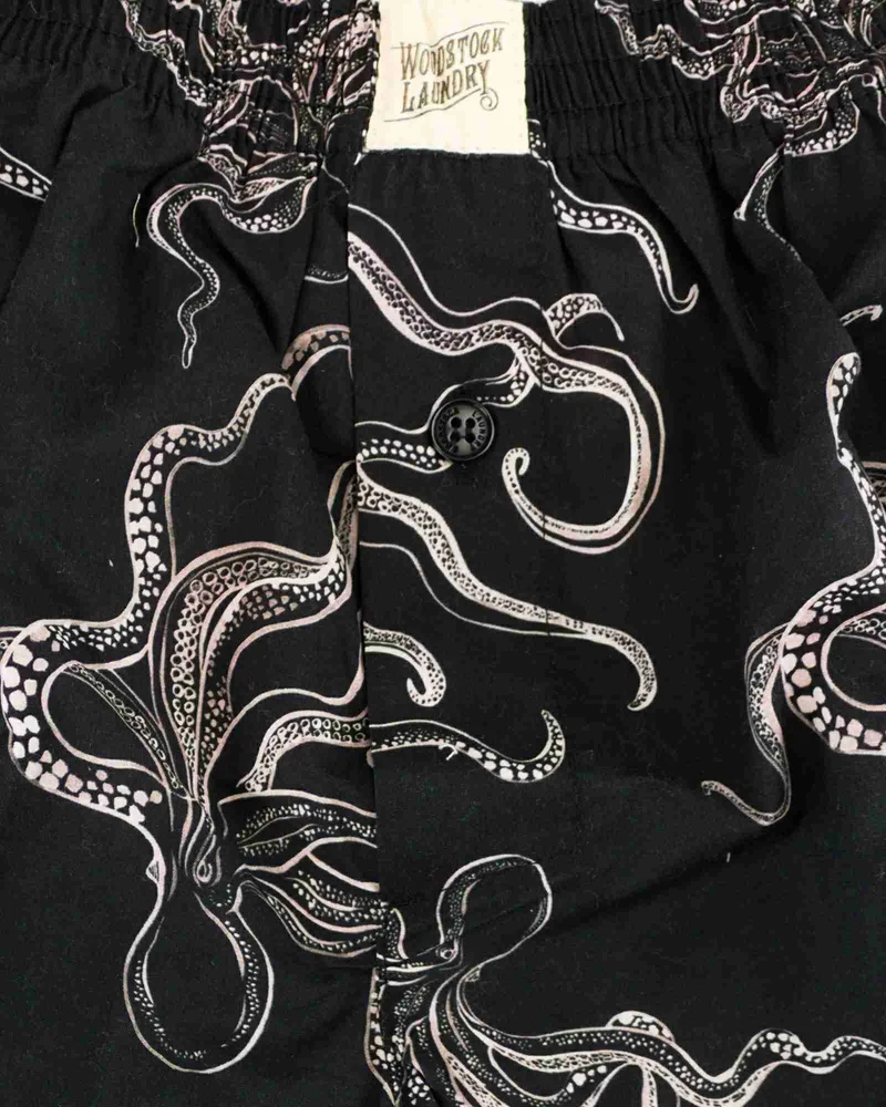 Men's Boxer Shorts - Octopus Black