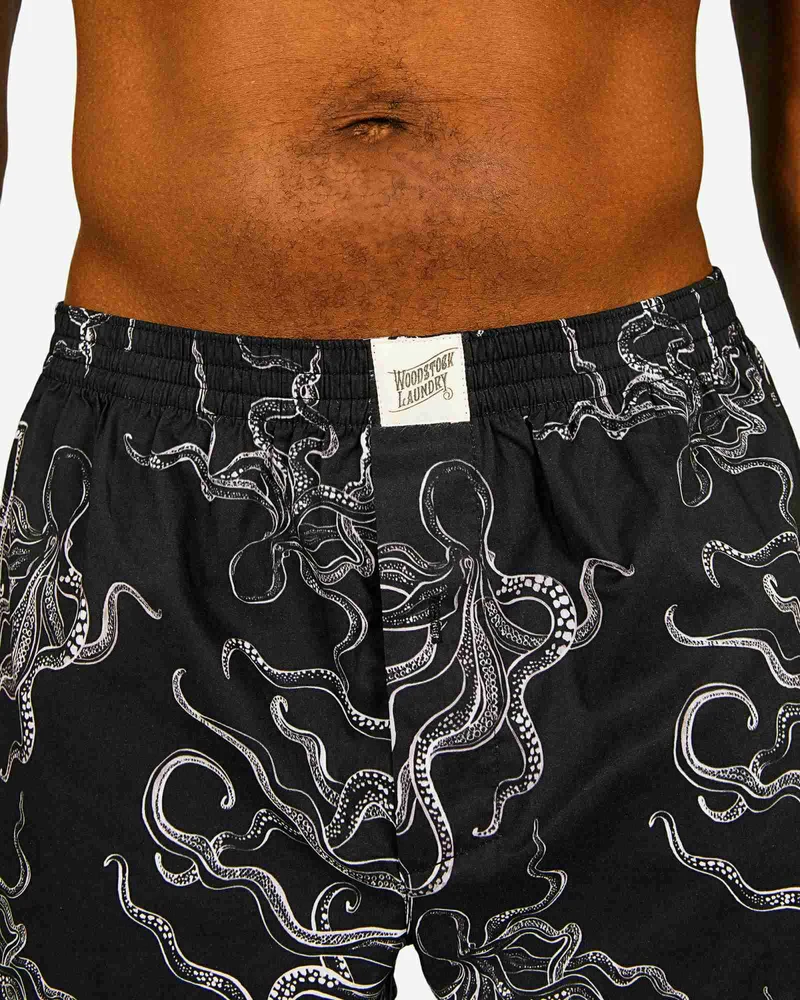 Men's Boxer Shorts - Octopus Black
