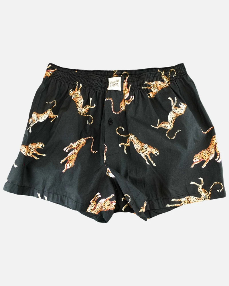 Men's Boxer Shorts - Jumping Cheetah