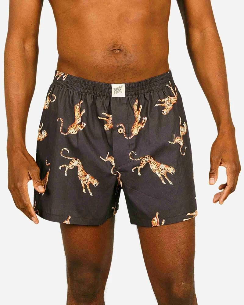 Men's Boxer Shorts - Jumping Cheetah