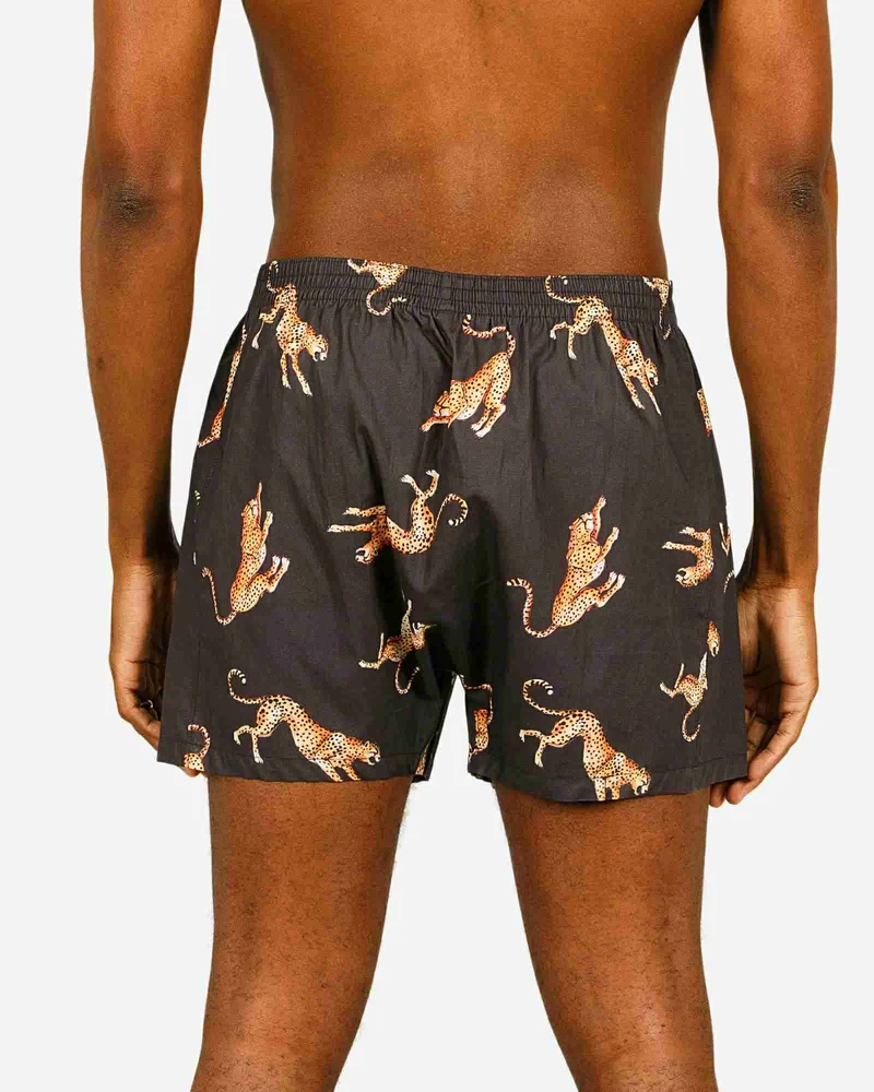 Men's Boxer Shorts - Jumping Cheetah