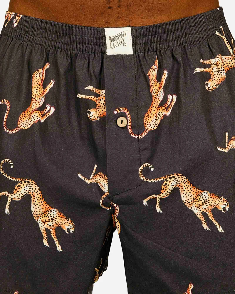 Men's Boxer Shorts - Jumping Cheetah