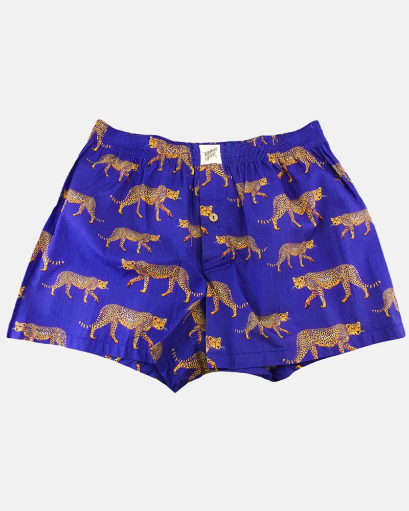 Men's Boxer Shorts – Blue Cheetah