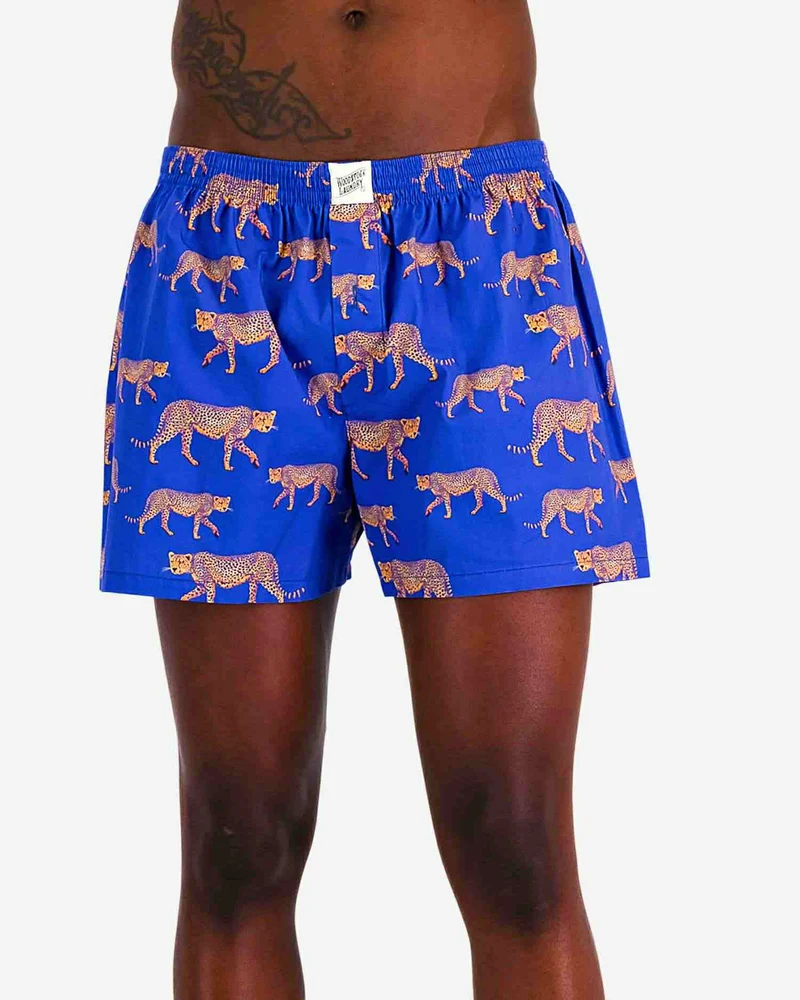 Men's Boxer Shorts – Blue Cheetah