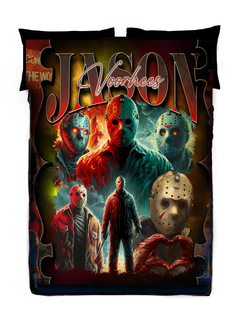 Horror Movie Blanket - Jason Friday 13th Blanket - Luxury Twin / Double Fleece Blanket