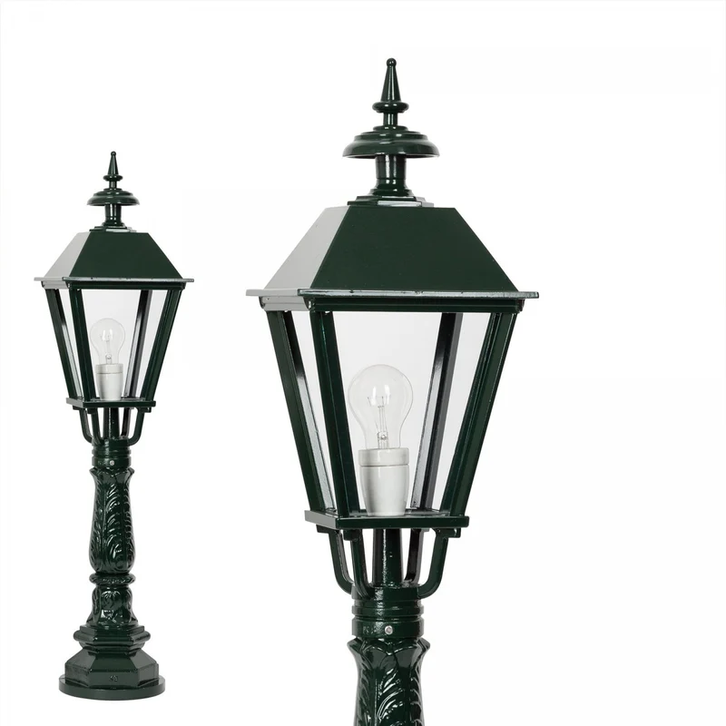 Casa Padrino Jugendstil Sockelleuchte 22 x 22 x H. 96 cm - Verschiedene Farben - Nostalgische Wetterfeste Außenleuchte